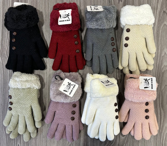 Gloves - Woven Wool Cuffed  - Ladies